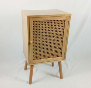 Mobile in Legno con Anta/Cassetto Singolo <span class=keywords><strong>per</strong></span> <span class=keywords><strong>Soggiorno</strong></span> con Porta in Rattan Naturale, Arredamento in Legno KD - Product Image 3