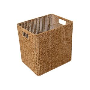 Rattan Storage Basket Rectangle With Handle For <b>Desk</b> Organizing Books And Sundries - Product Image 5