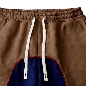 Ensemble T-shirt et short pour homme, col rond, coupe ample, 2 pièces, imprimé numérique uni, tricoté, écologique, avec logo personnalisé, grammage lourd 400 GSM - Product Image 3