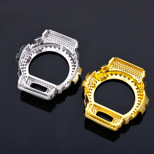 Boîtier de <span class=keywords><strong>montre</strong></span>, lunette et boucle de bracelet en argent sterling 925 fait main, style Hip Hop, entièrement sertis de moissanite VVS, pièce de <span class=keywords><strong>montre</strong></span> pour DW6900 - Product Image 5