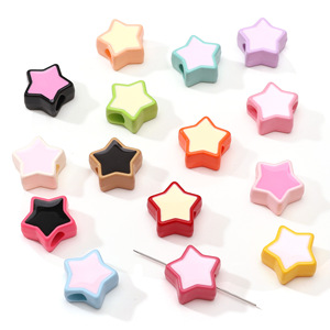 Grand trou étoile à cinq branches peinture acrylique bricolage <span class=keywords><strong>maison</strong></span> téléphone portable chaîne Bracelet collier perles pour la fabrication de bijoux - Product Image 6