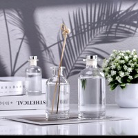Flacon diffuseur d'arômes en verre transparent haut de gamme 200 ml, flacon vide pour reconditionnement, ornement décoratif