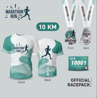 Kit Officiel de Finisseur de Marathon : Maillot Professionnel à Motif Ondulé avec Ruban Teal, Médaille et Dorsal pour Événements Sportifs