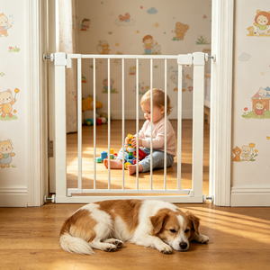 Barriere di Sicurezza per Animali Domestici e Bambini Senza Foratura, Retrattili ed Estensibili, per Scale - Product Image 1