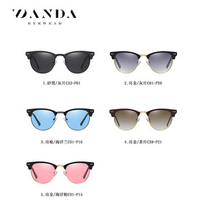 Danda Sunglasses Women Polarized TAC Lens Black Frame Gold Arms UV Protection Outdoor Fashion - Product Image 5