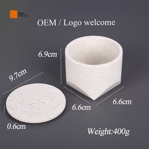 Caja de Algodón de Poliresina Ecológica de Lujo a Precio de Fábrica, con Partículas Pequeñas de Terrazo, Tapa Fácil de Limpiar, para Hisopos de Maquillaje, Coleteros, Sales de Baño - Product Image 5