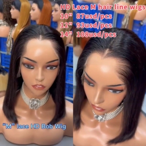 โปรโมชั่น Letsfly ราคา 87$ วิกผม M Hair Line HD Lace แบบ 13x4 Lace Frontal SDD Bob Wigs เกรด 12A ขนาด 10 12 14 นิ้ว ผมแท้ 100% ขายส่งแบบ Virgin - Product Image 1