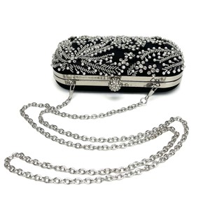 European American Peal Beaded Evening <b>Bag</b> 2 in 1 Removable Strap Crossbody Clutch Purse for Women Fashion Luxury Evening <b>Bag</b> - Product Image 6