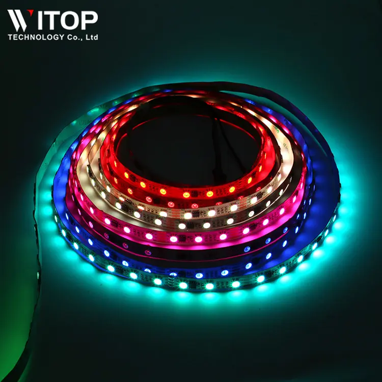 สีฝัน 5050 RGB DC12/24v ไฟ RGB ดิจิตอล 5 เมตร/ม้วน TM1914/1934 IC 30/60/72 leds IP20/IP65/IP67 แถบ LED อัจฉริยะ