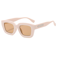 Lunettes de soleil vintage tendance pour femmes et hommes, lunettes de soleil carrées rétro avec protection UV, verres miroir, monture blanche, dorée, rose