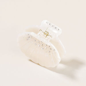 CSFZ0590 OEM ODM थोक मूल्य ओशन फैशन क्रिएटिव व्हाइट शैल जिरकोन एसीटेट क्लॉ हेयर क्लिप्स लड़कियों के सहायक उपकरण - Product Image 6