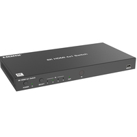 Commutateur 8K 4x1 en métal avec multi-viewer quad, télécommande IR, commandes API RS-232, prend en charge la fonction de déintégration audio numérique et analogique