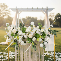 Décoration de mariage moderne et simple, arrangement floral, guide de chemin, scène de fleurs en soie, fond de scène, accessoires de mur, vente en gros à bas prix
