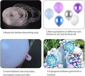 <span class=keywords><strong>Kit</strong></span> de guirlande de ballons d'<span class=keywords><strong>anniversaire</strong></span> Frozen - Arche de ballons personnalisée bleu, violet et blanc avec <span class=keywords><strong>des</strong></span> ballons en feuille de flocon de <span class=keywords><strong>neige</strong></span> pour la décoration de fête <span class=keywords><strong>des</strong></span> filles - Product Image 4