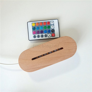 Base de lámpara Led 3d acrílica táctil, base de madera, lámpara Led, Cable Usb, luz nocturna, venta al por mayor - Product Image 5