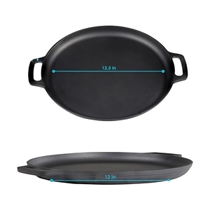Sartén para Pizza de Hierro Fundido Precurado con 2 Asas Laterales para Cocina, Horno y Parrilla - Product Image 5