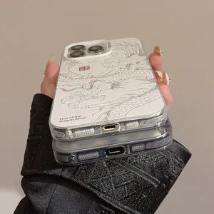 Custodia per telefono con drago cinese per iPhone 11 12 13 14 Pro Max 15 Plus 3D Totem Anti-drop Cover - Product Image 5
