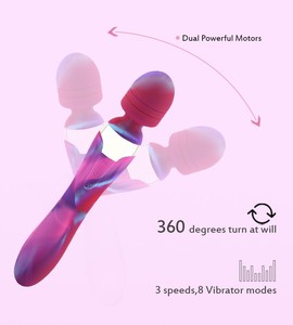 Vibratore Potente a 360 Gradi con 24 Modalità per Donne, Stimolatore del Punto G e Clitorideo con Design Duale a Bacchetta e Dildo, Prodotto per il <span class=keywords><strong>Sesso</strong></span> - Product Image 2