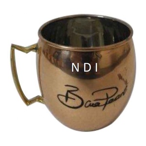 Conception de gravure forme personnalisée eau potable cuivre Mule Mule tasse profonde pure cuivre eau tasse avec poignée solide moscou Mule cuivre tasse - Product Image 1