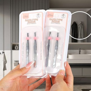 Pince à épiler de type Rake en acier inoxydable pour sourcils, à pointe plate et pointue, réutilisable, outil de maquillage pour l'épilation - Product Image 1