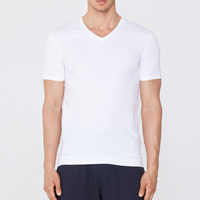 T-shirt Homme de Haute Qualité en Coton Stretch 100% Léger Coupe Slim Col en V