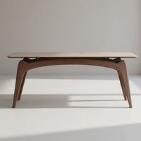 Ensemble table et chaises de salle à manger en bois massif, moderne, petit appartement, plateau rectangulaire en quartz blanc importé, 6 places, durable, hôtel