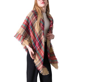 Delle donne di Autunno Inverno Sciarpa Nappa Classico <span class=keywords><strong>Plaid</strong></span> Sciarpa Morbida E Calda Chunky Grande Coperta Dello Scialle Dell'involucro della sciarpa - Product Image 1