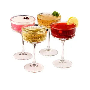 260ml Long Stem Glaswaren Vintage Coupé Gläser Champagner Cocktail Martini Weingläser