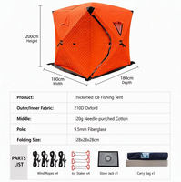 Tenda Memancing Es Anti Angin Berinsulasi, Pemasangan Cepat Otomatis, 3-5 Orang, Bahan Oxford untuk Berkemah di Luar Ruangan Musim Dingin