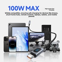 LKTOP 100W Kabel Transfer Data Layar Digital Paduan Aluminium Port USB-C Ganda untuk Aksesori Drone DJI 1 Meter