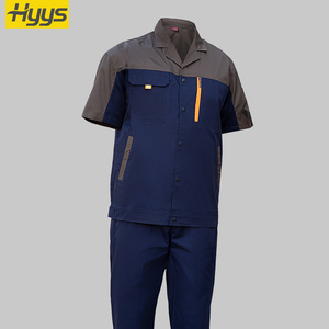 Mùa hè công nhân sửa chữa xe làm việc quần áo ngắn tay áo xây dựng bảo hộ lao động tùy chỉnh hội thảo đồng phục - Product Image 3