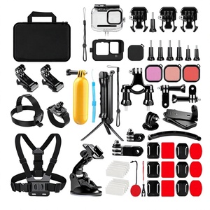 Kit d'accessoires pour caméra d'action 61 en 1 pour <span class=keywords><strong>GoPro</strong></span> Hero 13 12 <span class=keywords><strong>11</strong></span> 10 9, boîtier étanche, support de poitrine/tête, support de vélo, étui de transport - Product Image 1