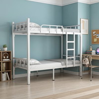 Lit superposé double en fer robuste et simple avec échelle, solution tout-en-un pour projets universitaires, mobilier de dortoir de luxe pour personnel scolaire