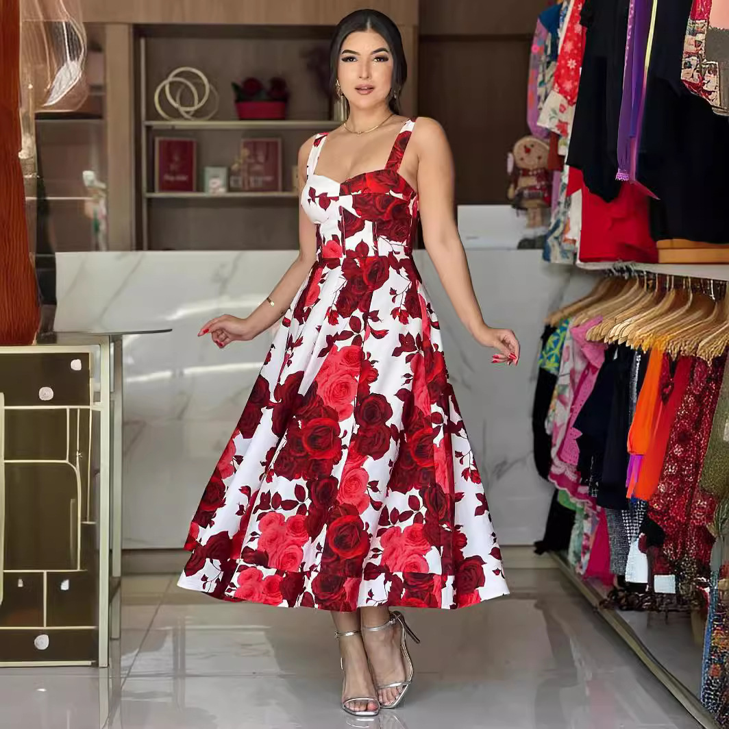 Rosé Muse rose print flare dress ____. 𝑅𝑜𝑠𝑒́𝑀𝑢𝑠𝑒 𝑠𝑢𝑚𝑚𝑒𝑟 𝑐𝑜𝑙𝑙𝑒𝑐𝑡𝑖𝑜𝑛'24