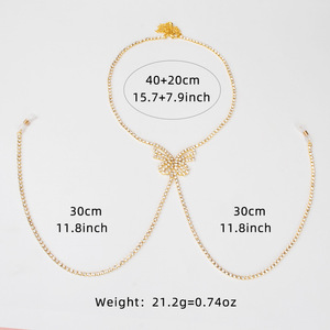 YIERYI Collier de corps tendance et charmant, style européen et américain, avec pendentif papillon à pampilles et strass, pour piercing de téton - Product Image 2