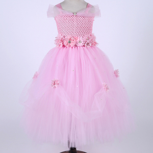 2025 nuovo Design <span class=keywords><strong>vestiti</strong></span> per bambini <span class=keywords><strong>Tulle</strong></span> fiore rosa chiaro principessa partito Tutu abito da bambina estate abito da ballo per bambini abito lungo per ragazze - Product Image 5