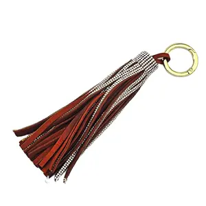 Personalized Wholesale Custom New Design Leather Keyring PU Tassel With Good Quality Keychain For Women Accessories