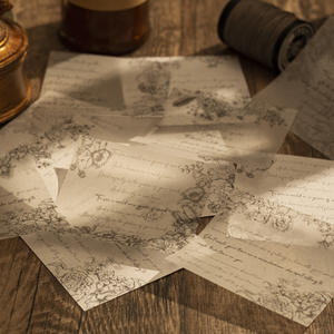 Papel de Material Retro de la serie de caídas nocturnas, Material decorativo para diario, negro <span class=keywords><strong>y</strong></span> blanco, 20 hojas - Product Image 3