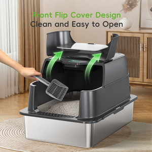 Xxl Maat Ingesloten Plasma Deodorant Roestvrijstalen Kattenbak Real-Time Monitoring Infrarood Detectie 65l Capaciteit Voor Katten - Product Image 4