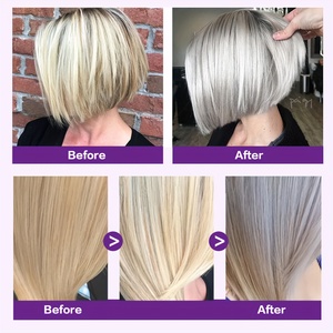 Masque capillaire crème bio à marque privée, conditionneur anti-jaunissement pour cheveux secs et abîmés, violet pour éliminer le jaune des cheveux blonds, platine et argentés - Product Image 4