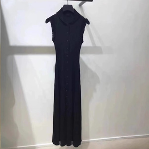 OUDINA Abbigliamento Femminile Francese, Elegante Abito Aderente da Festa, <span class=keywords><strong>Lungo</strong></span> <span class=keywords><strong>in</strong></span> Pizzo Senza Maniche, <span class=keywords><strong>Nero</strong></span> Lavorato a <span class=keywords><strong>Maglia</strong></span>, <span class=keywords><strong>Vestito</strong></span> Casual da Donna - Product Image 4