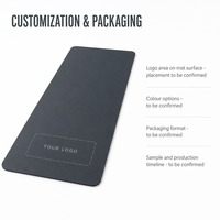Matras Yoga PU Label Pribadi 183 x 68 cm 4.5 mm Anti Selip Alas Pilates Cetak Kustom untuk Latihan di Studio/Gym