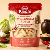 Sachet Doypack Personnalisé à Fermeture Zip Refermable, Anti-fuite, Anti-odeur, Qualité Alimentaire, avec Valve Unidirectionnelle pour Fermentation (Kimchi, Cornichons)