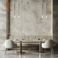 Ensemble de mobilier pour café, restaurant, table ronde en marbre et chaise en tissu avec banquette pour restaurant