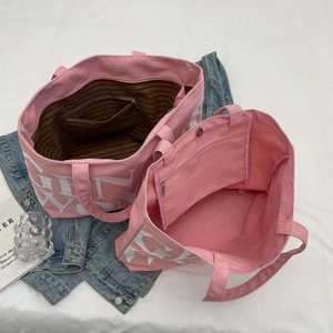 Hot selling high-quality <b>canvas</b> <b>shopping</b> <b>bags</b> with personalized letters for women's handbags - Product Image 3