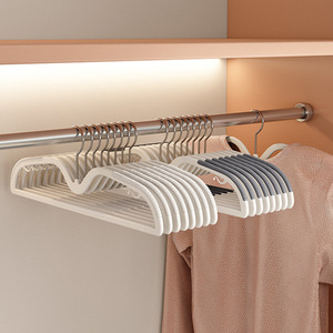 <b>Plastic</b> Clothes Hanger Non Slip Mark Free Thickened Rotatable For <b>Wardrobe</b> Home Use Coat Hanger Rectangle Shape Hook Type - Product Image 1