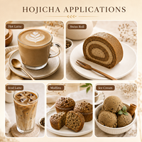 Poudre de Hojicha Personnalisée Yibenef, Matcha Brun, Thé Vert Torréfié, Faible en Caféine, 1100 Mesh, Arôme Noisette, Qualité Alimentaire, OEM, Polvo De Hojicha