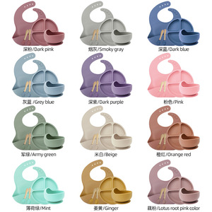 Set di Otto <span class=keywords><strong>Pezzi</strong></span> per Neonati: Bavaglino in Silicone, Piatto con Ventosa, Ciotola Divisa per Alimenti Complementari - Product Image 3