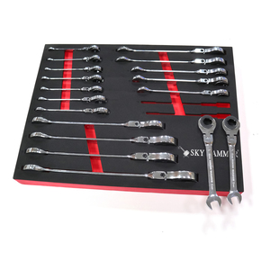 <span class=keywords><strong>Clé</strong></span> <span class=keywords><strong>à</strong></span> cliquet réglable 18 pièces pour bouchons de vidange d'huile, dans un plateau en mousse EVA, pour armoire <span class=keywords><strong>à</strong></span> outils de réparation automobile, <span class=keywords><strong>rangement</strong></span> flexible, garantie 3 ans - Product Image 4