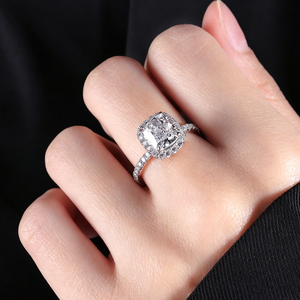 Bague en diamant cultivé en laboratoire SGARIT, or 18 carats, VVS D 1ct 2ct 3ct, certificat IGI, coupe coussin, design halo, pour femme, fiançailles - Product Image 4